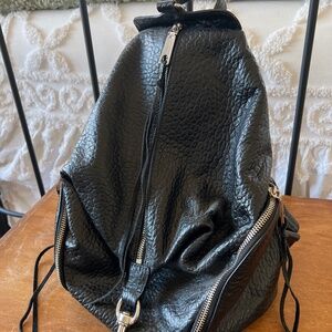 Rebecca Minkoff black pebble leather backpack purse